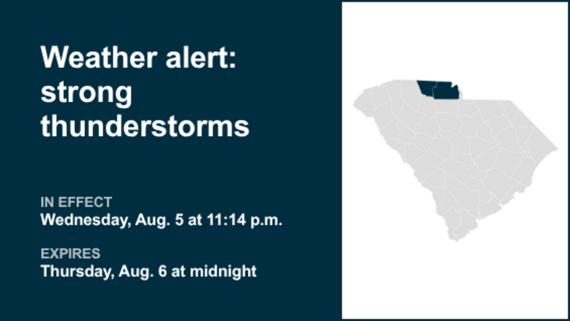 Prepare for pea-sized hail with thunderstorms in Cherokee and York counties Wednesday 