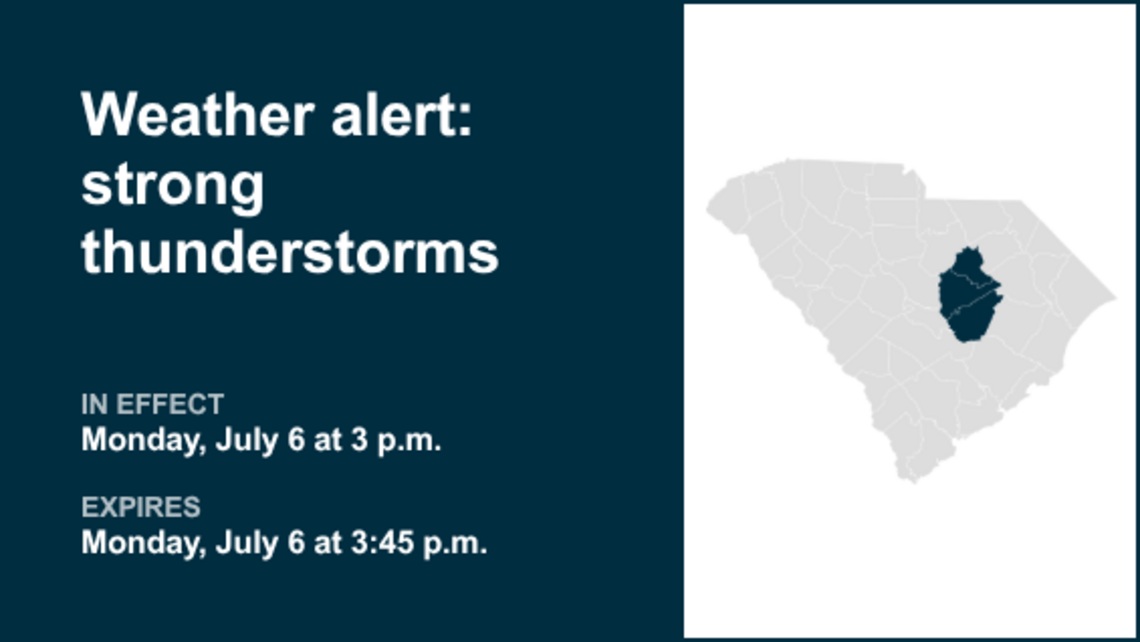 Prepare for strong thunderstorms in Pee Dee Monday afternoon - gusts may reach 50 mph 