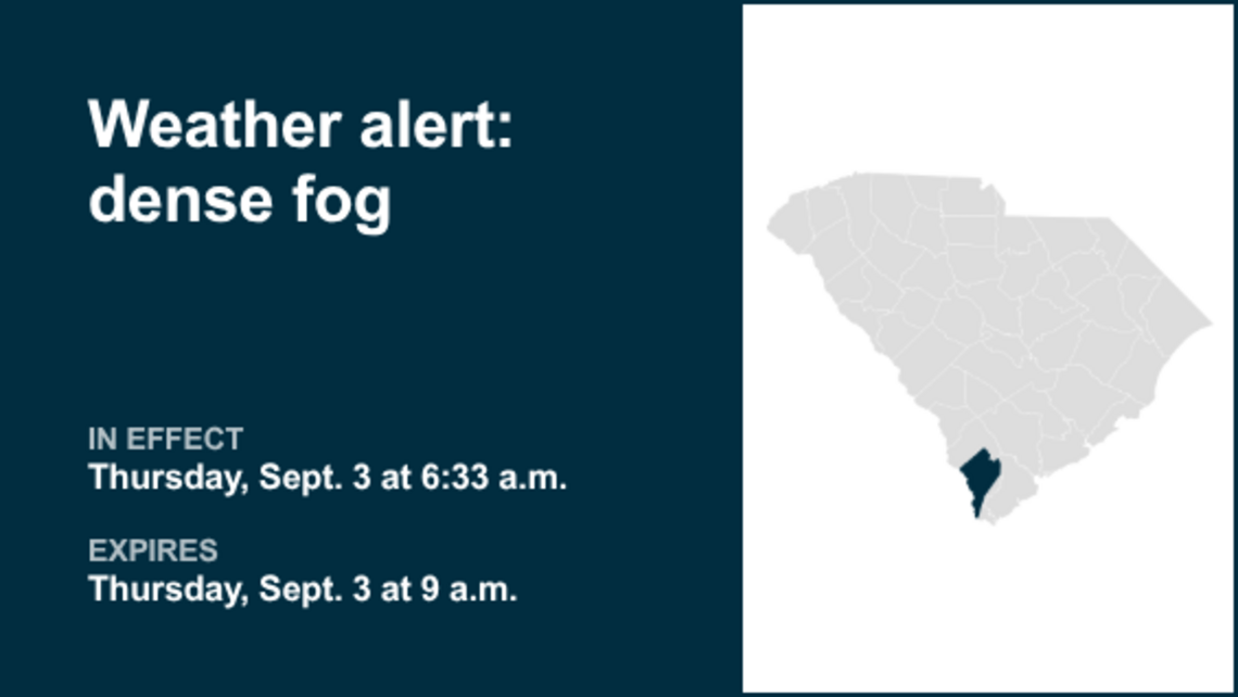 Weather alert for dense fog in Inland Jasper Thursday morning 