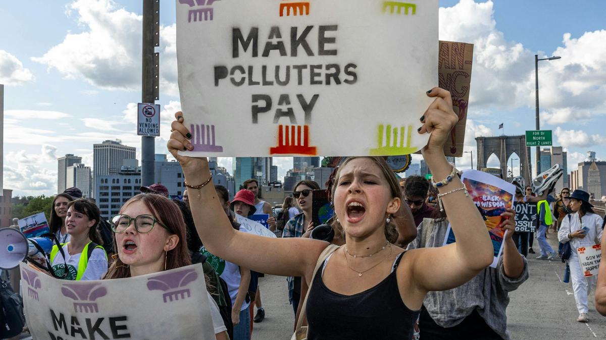 Across the U.S., people are calling for companies to pay for the damage they have done to the environment. 