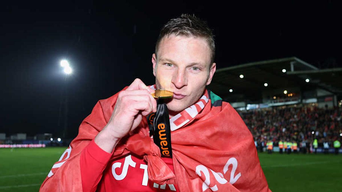  Paul Mullin was the hero when Wrexham secured the National League title. | Matthew Ashton/AMA/Getty Images 
