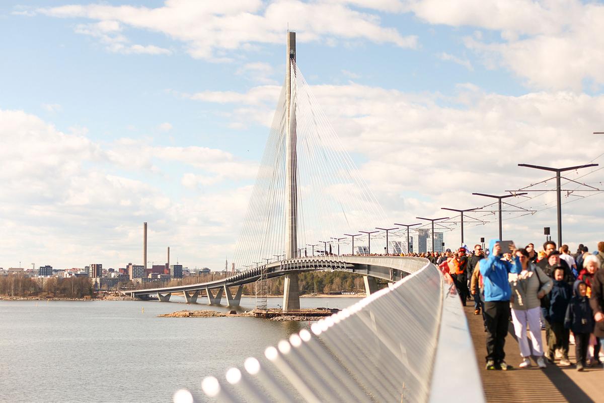  The Kruunuvuori Bridge is built with cables that stay in “constant slight motion” during windy conditions. 