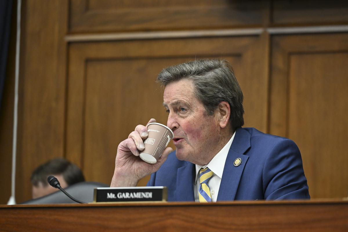 Rep. John Garamendi (D-Calif.) questions Defense Secretary Pete Hegseth during a House Armed Services Committee hearing on the Department of Defense's budget request on Capitol Hill in Washington, on Wednesday, April 29, 2026. (Kenny Holston/The New York Times)