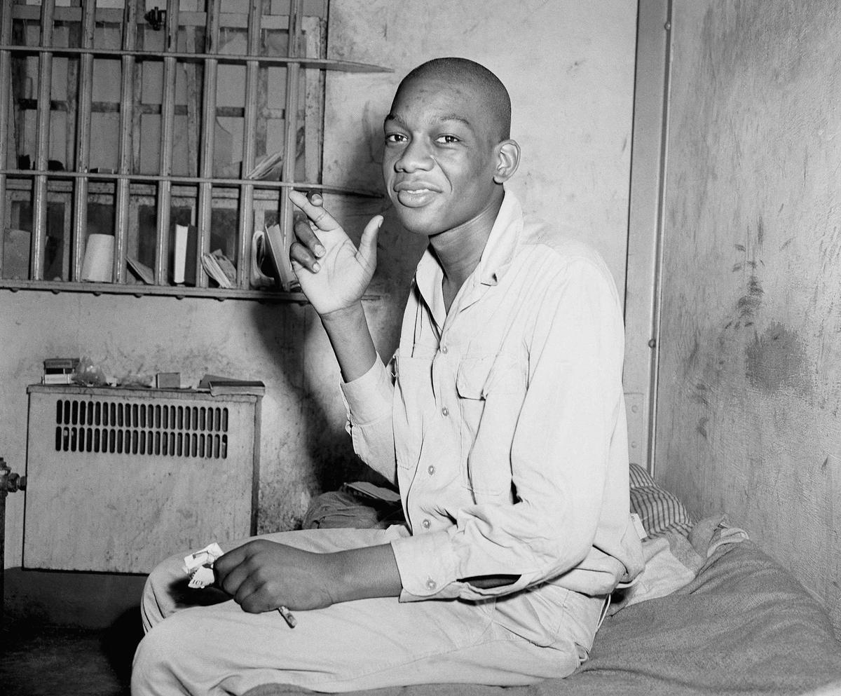  Willie Francis, 17, who was convicted of murdering a sheriff, sits in a prison cell in May 1946. AP Photo/Bill Allen 