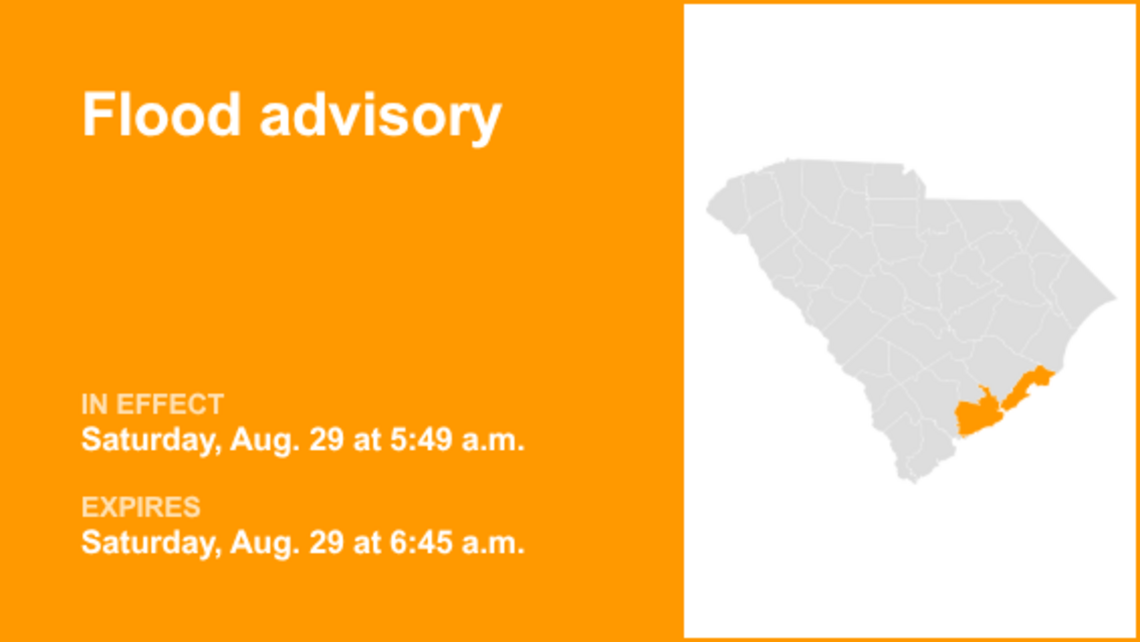 UPDATE: The current flood advisory for Charleston County will be expiring at 6:45 a.m. 