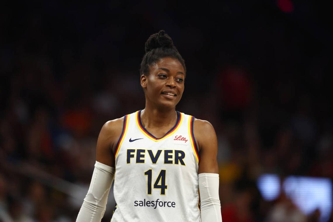  Indiana Fever center Temi Fagbenle Mark J. Rebilas-USA TODAY Sports