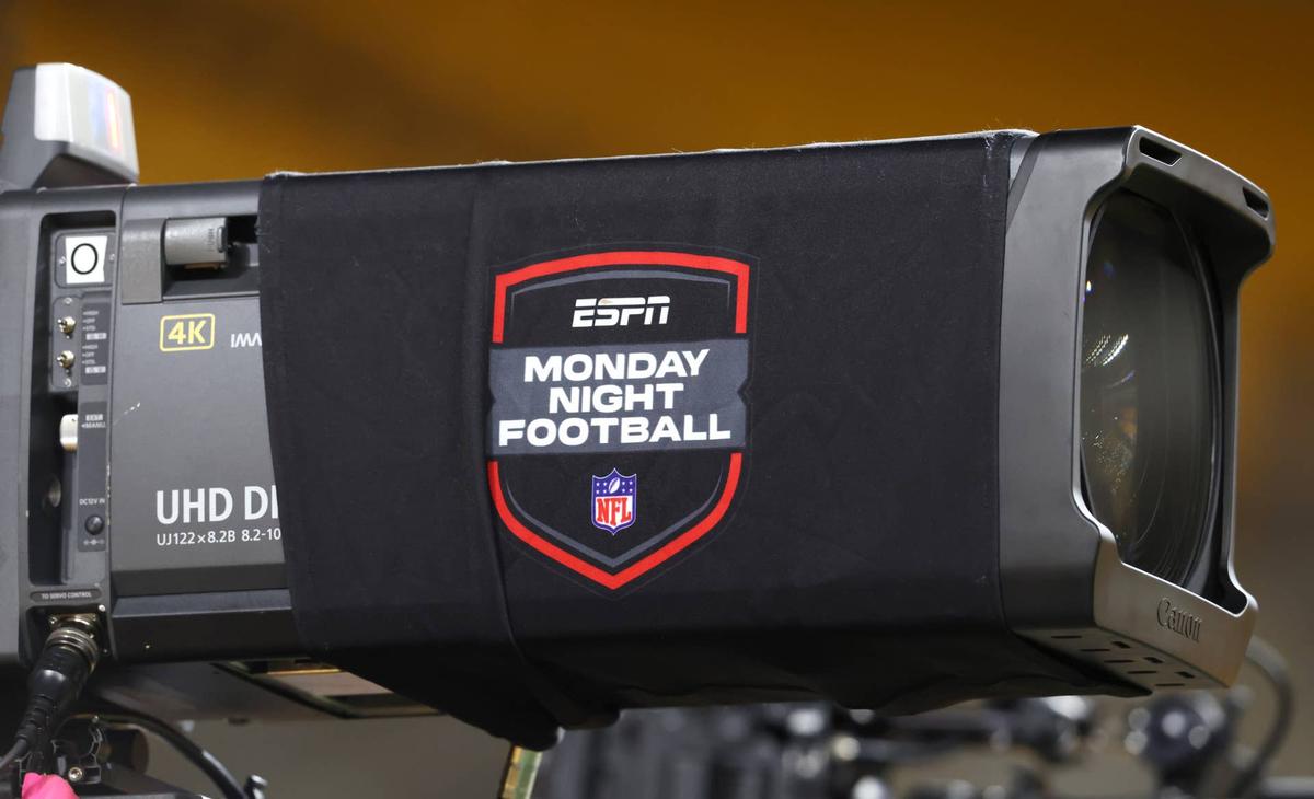 Jan 12, 2026; Pittsburgh, PA, USA; ESPN Monday Night Football logo on an end zone camera before the Pittsburgh Steelers host the Houston Texans in an AFC Wild Card Round game at Acrisure Stadium. Mandatory Credit: Charles LeClaire-Imagn Images 