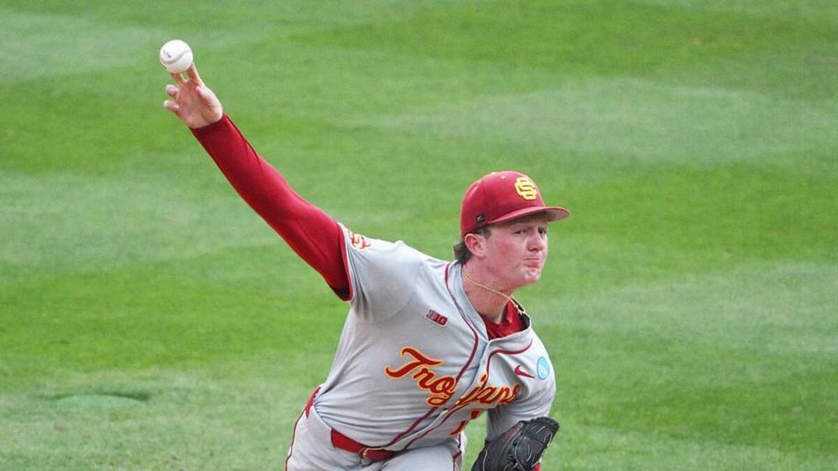  June 7, 2026; Chapel Hill, NC, USA; USC Trojans pitcher Andrew Johnson (13) pitches the ball to the North Carolina Tar Heels during the second inning at Boshamer Stadium. Mandatory Credit: Zachary Taft-Imagn Images | Zachary Taft-Imagn Images 