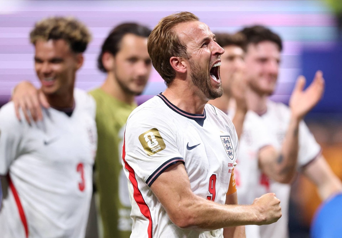  July 1, 2026; Atlanta, Georgia, U.S.; England's Harry Kane celebrates after the match. Mandatory Credit: Brett Davis-Imagn Images 
