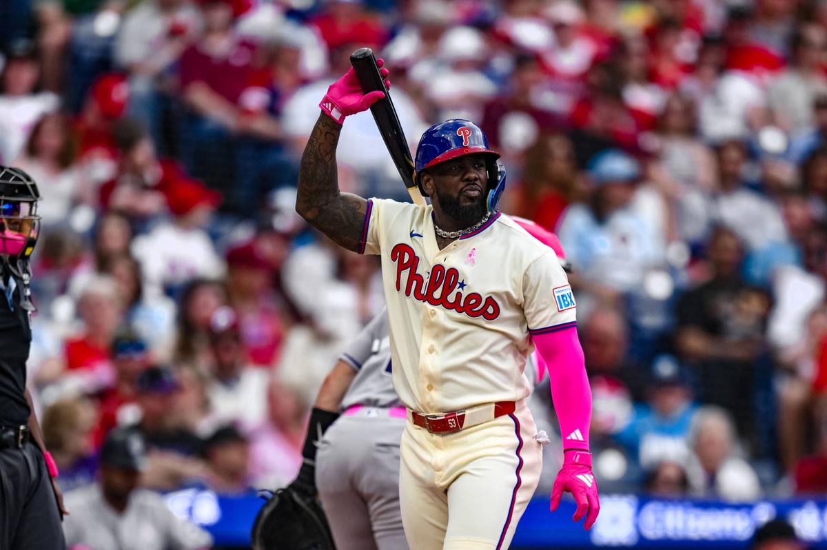  Philadelphia Phillies right fielder Adolis García (53), John Jones-Imagn Images