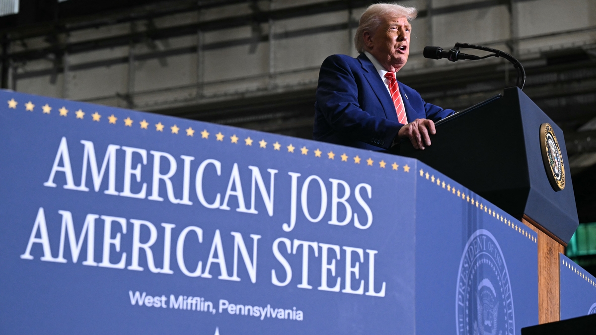 President Donald Trump speaks during a visit to US Steel - Irvin Works in West Mifflin, Pennsylvania, on Friday, May 30, 2025. (Saul Loeb/AFP/Getty Images/TNS)