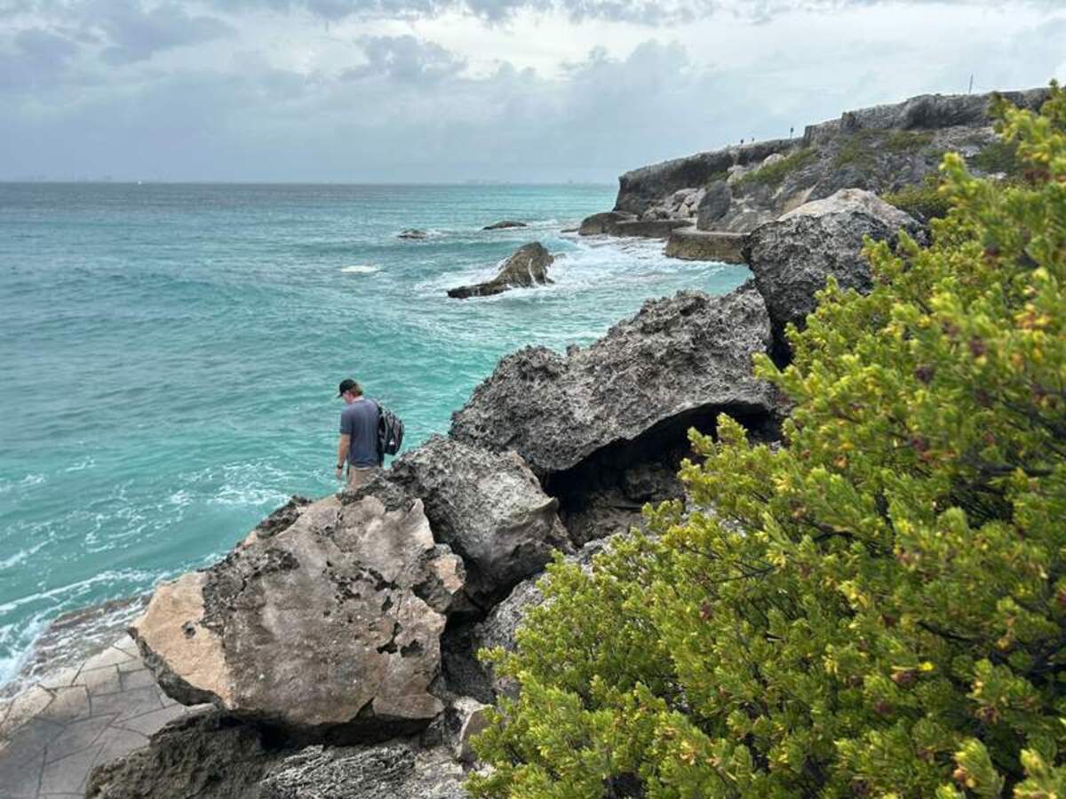  The turquoise waters of Punta Sur, where rugged limestone cliffs meet the Caribbean Sea on Isla Mujeres. Photo credit: Jennifer Merrick 