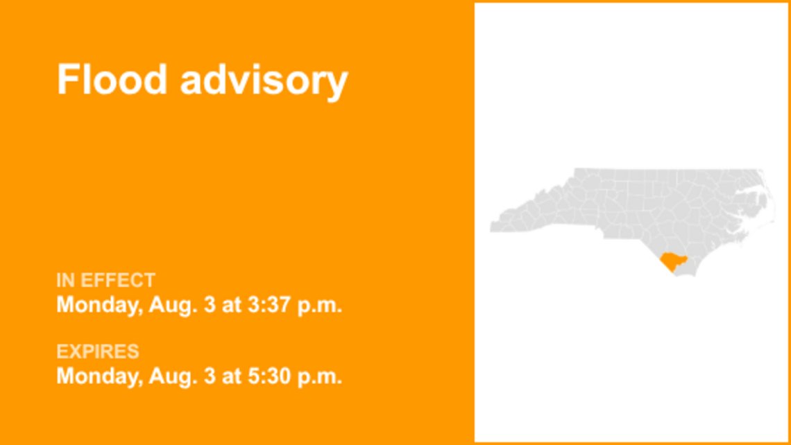 UPDATE: Flood advisory previously issued for Columbus County will expire at 5:30 p.m. 