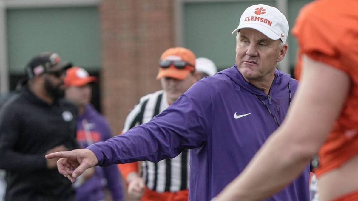  Clemson offensive coordinator Chad Morris during the first Spring football practice open to media in Clemson, SC Friday, Feb 27, 2026. | Ken Ruinard / USA Today Co / USA TODAY NETWORK via Imagn Images 