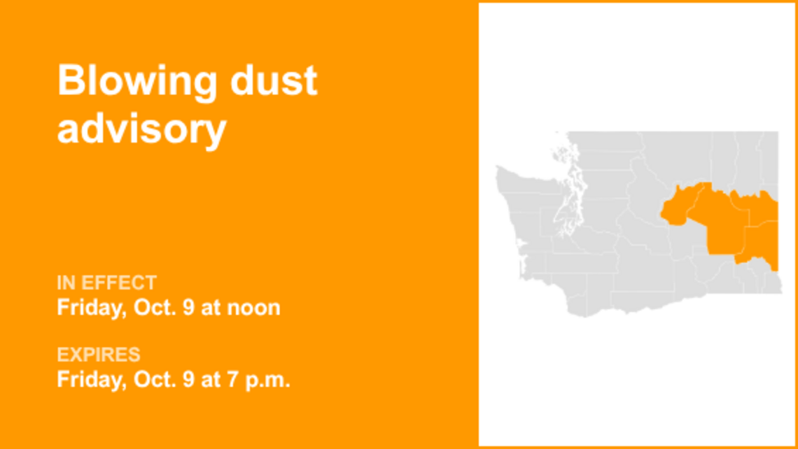 UPDATE: Blowing dust advisory in place for Eastern Washington until Friday evening 