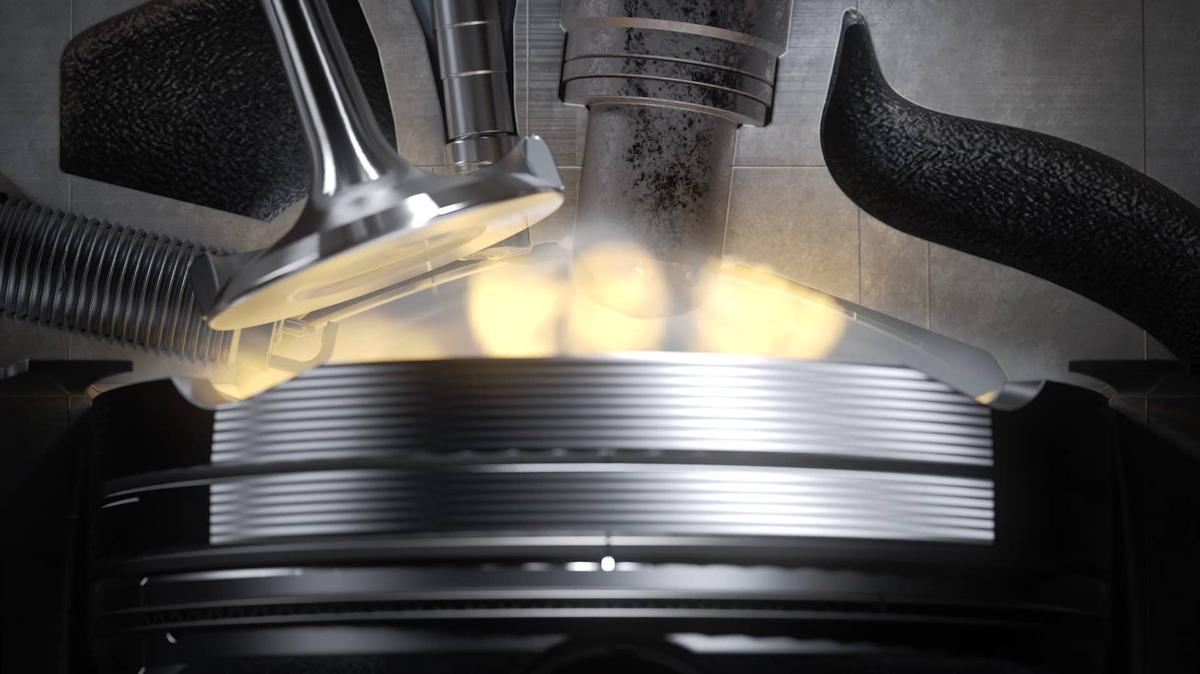  At low and medium revs, a conventional spark plug fires before the spark plug in the pre-chamber. BMW