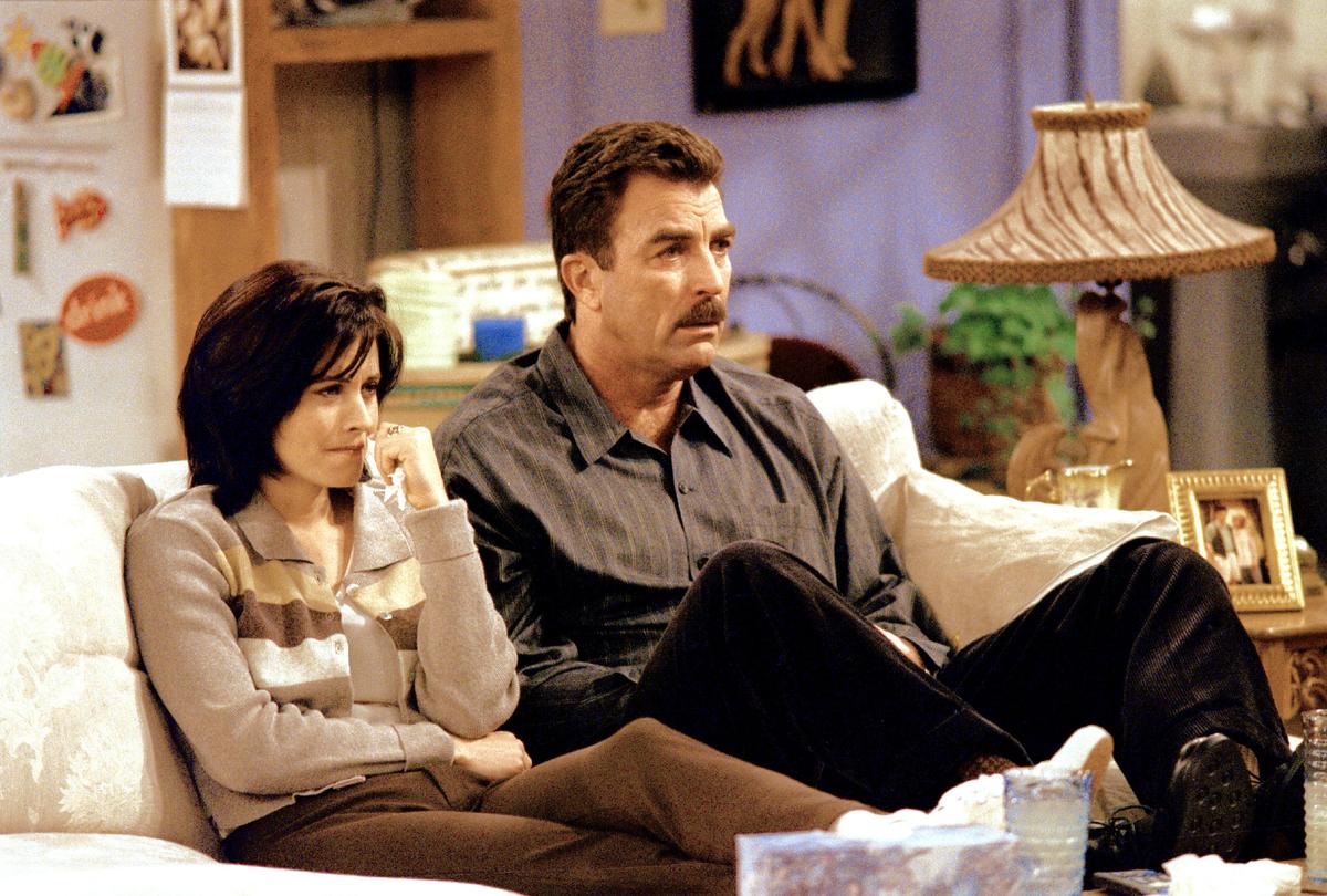 Courteney Cox, Tom Selleck, Friends, Season 3, circa 1997Warner Bros. / Courtesy: Everett Collection