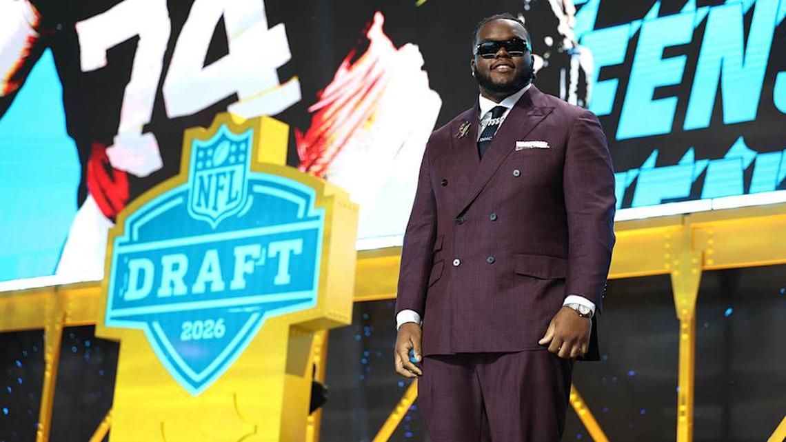  McDonald has yet to hear his name called during the 2026 NFL draft. | Emilee Chinn/Getty Images 
