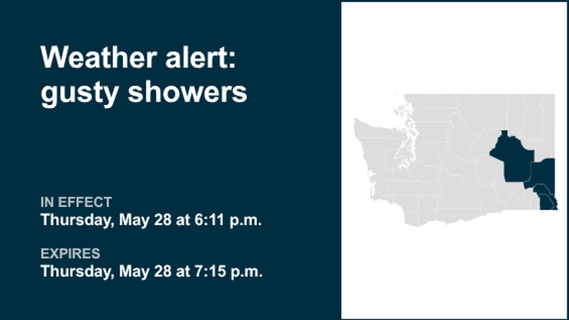 UPDATE: Weather alert active for Eastern Washington Thursday night, says the NWS 