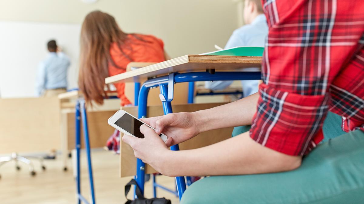 More than three-quarters of U.S. K-12 public schools prohibit non-academic cellphone use, according to a report from the 2021-2022 school year. (Syda Productions/Dreamstime/TNS)