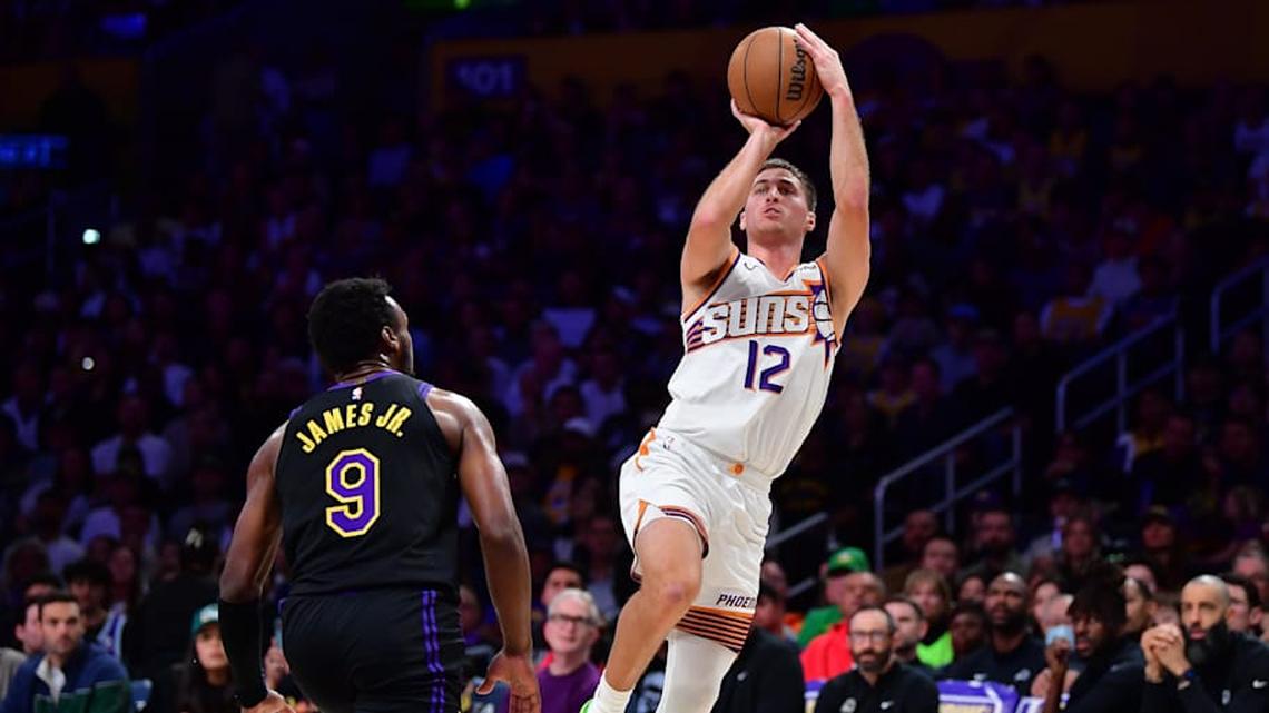  Suns guard Collin Gillespie is in line for a new contract after a strong season in Phoenix. | Gary A. Vasquez-Imagn Images 