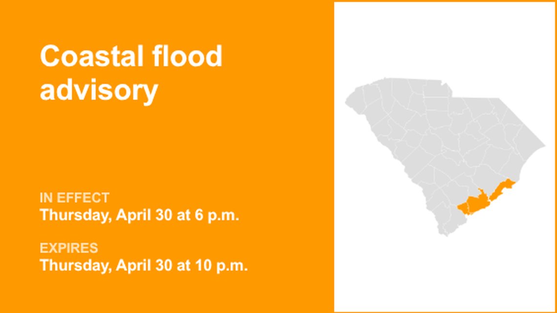 UPDATE: Coastal flood advisory for Coastal Colleton and Charleston County 