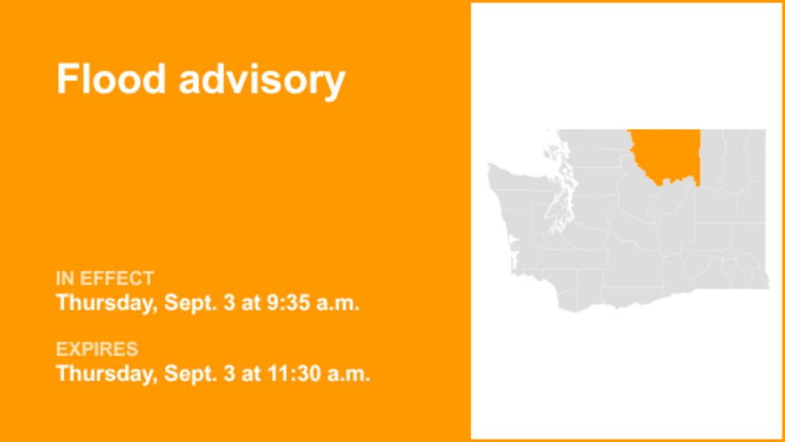 UPDATE: The flood advisory for Okanogan County is forecast to expire at 11:30 a.m. 