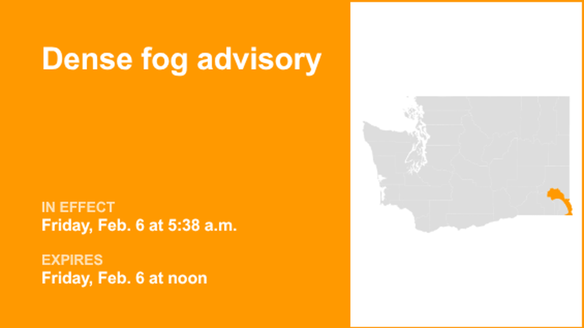 Dense fog advisory issued for Lower Garfield and Asotin counties until Friday midday 