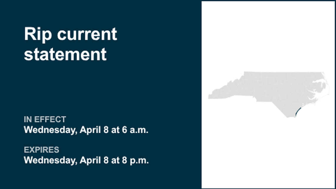 UPDATE: Rip current statement in place for Coastal New Hanover until Thursday evening 