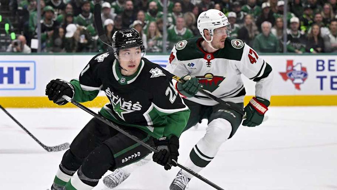  Jason Robertson has 23 shots on goal in the playoffs, leading all skaters. | Jerome Miron-Imagn Images 