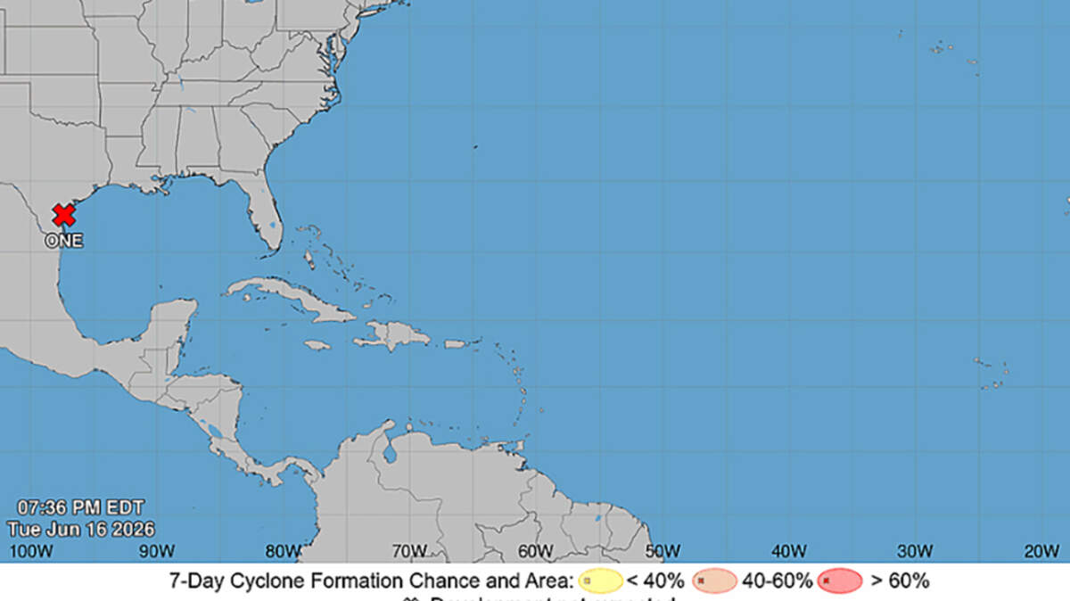 A tropical storm was expected to form off the Texas coast by Wednesday morning from a system labeled Potential Tropical Cyclone One, the U.S. National Hurricane Center said on Tuesday.