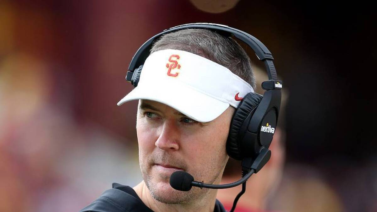  Nov 18, 2023; Los Angeles, California, USA; USC Trojans head coach Lincoln Riley during the first quarter at United Airlines Field at Los Angeles Memorial Coliseum. Mandatory Credit: Jason Parkhurst-USA TODAY Sports | USA TODAY Sports via Reuters Connect 