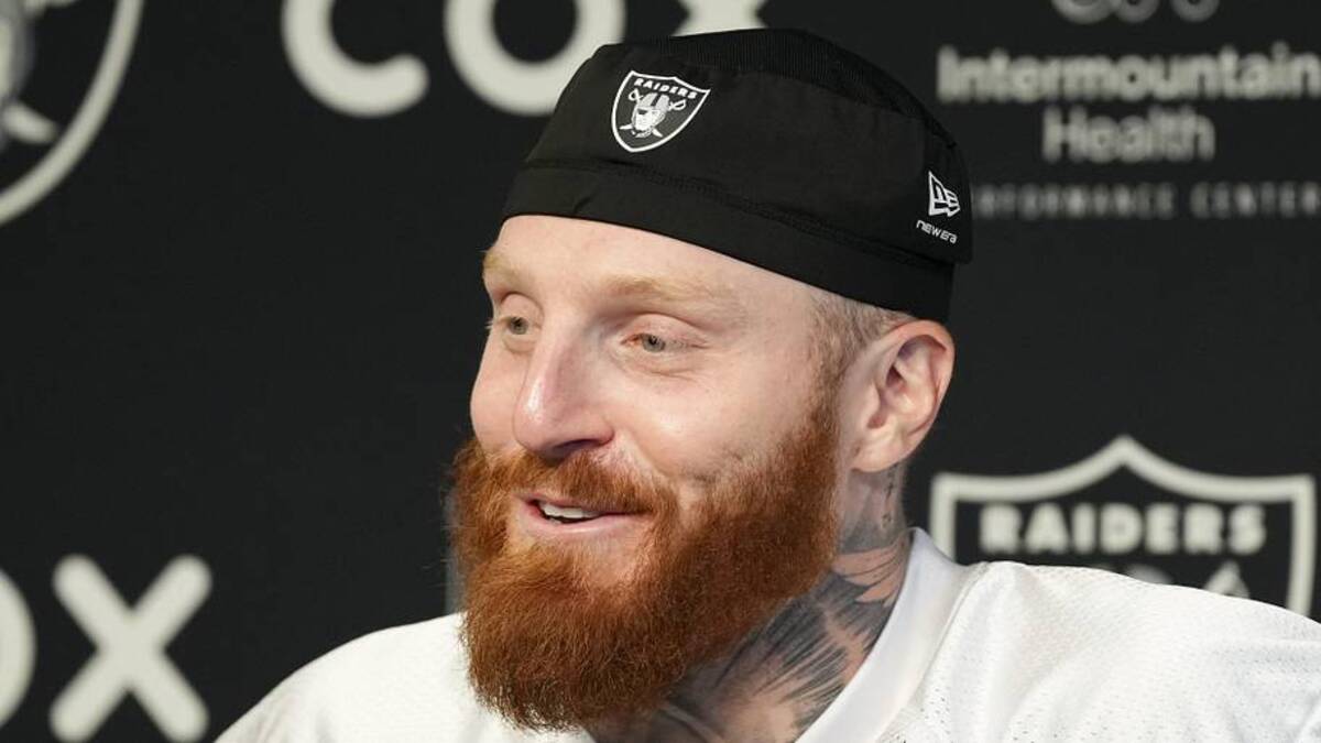  Jun 3, 2026; Henderson, NV, USA; Las Vegas Raiders defensive end Maxx Crosby (98) speaks during a news conference during organized team activities at Intermountain Health Performance Center. Mandatory Credit: Candice Ward-Imagn Images | Candice Ward-Imagn Images 