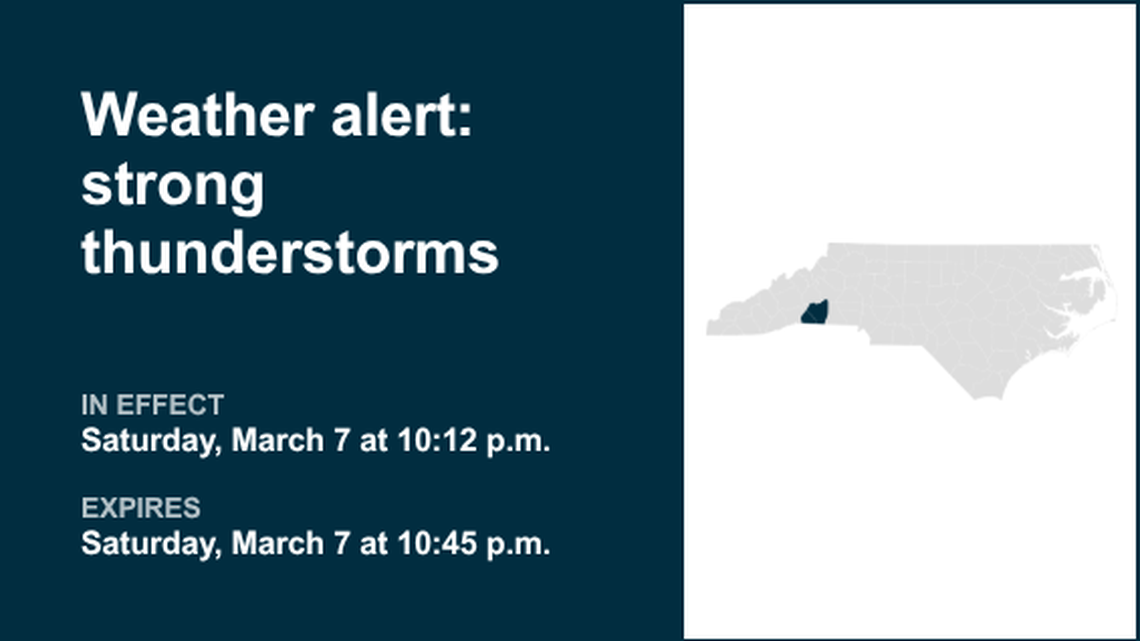 Thunderstorms with pea-sized hail in Greater Rutherford and Eastern Polk Saturday 