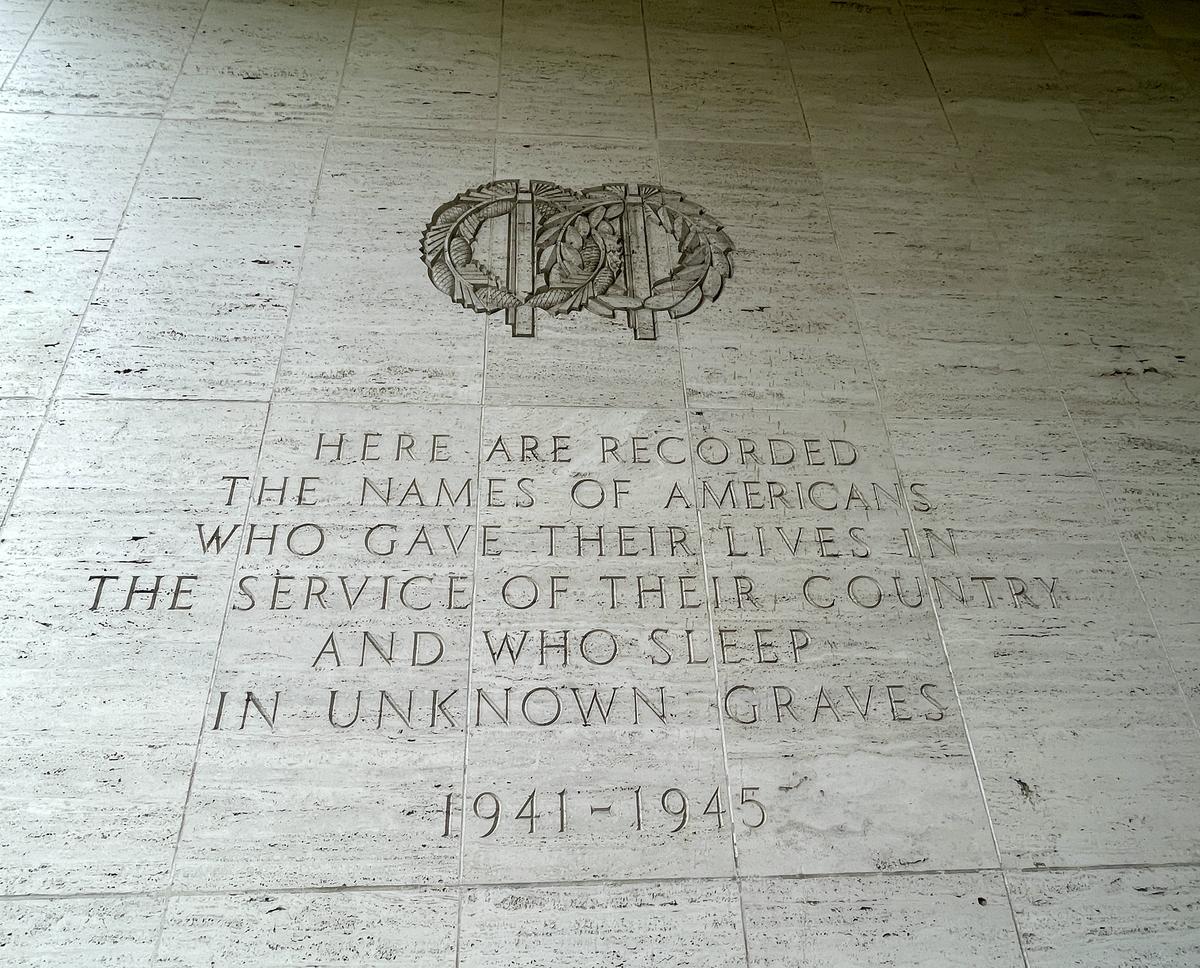  The Tablets of the Missing at the Manila American Cemetery memorialize 36,286 service members who were listed as missing or were buried at sea during World War II. (Photo by Skylar Joseph) 