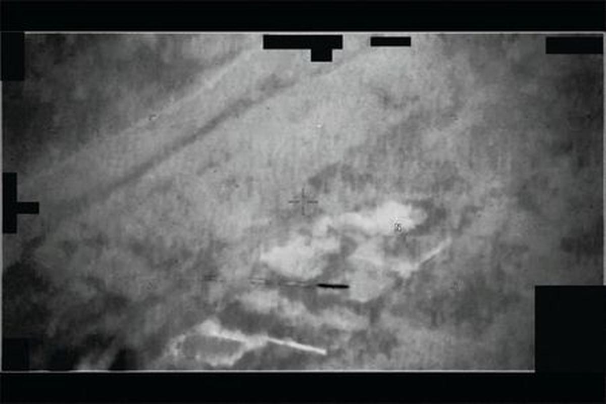 An unidentified object captured in the Middle East in May 2022 is seen in this still image taken from video, as part of a series of documents of unidentified aerial phenomenon (UAP) released by the U.S. Defense Department on May 8, 2026. Department of Defense/Handout via REUTERS