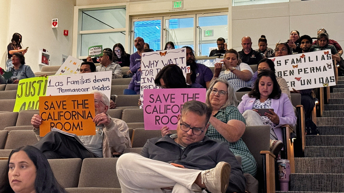 San Jose residents stayed until the end of the budget hearing on Monday, June 8, to advocate for funding critical services, including the preservation of immigration defense and the California Room, a vital historical archive. (Ryan Macasero/Bay Area News Group)
