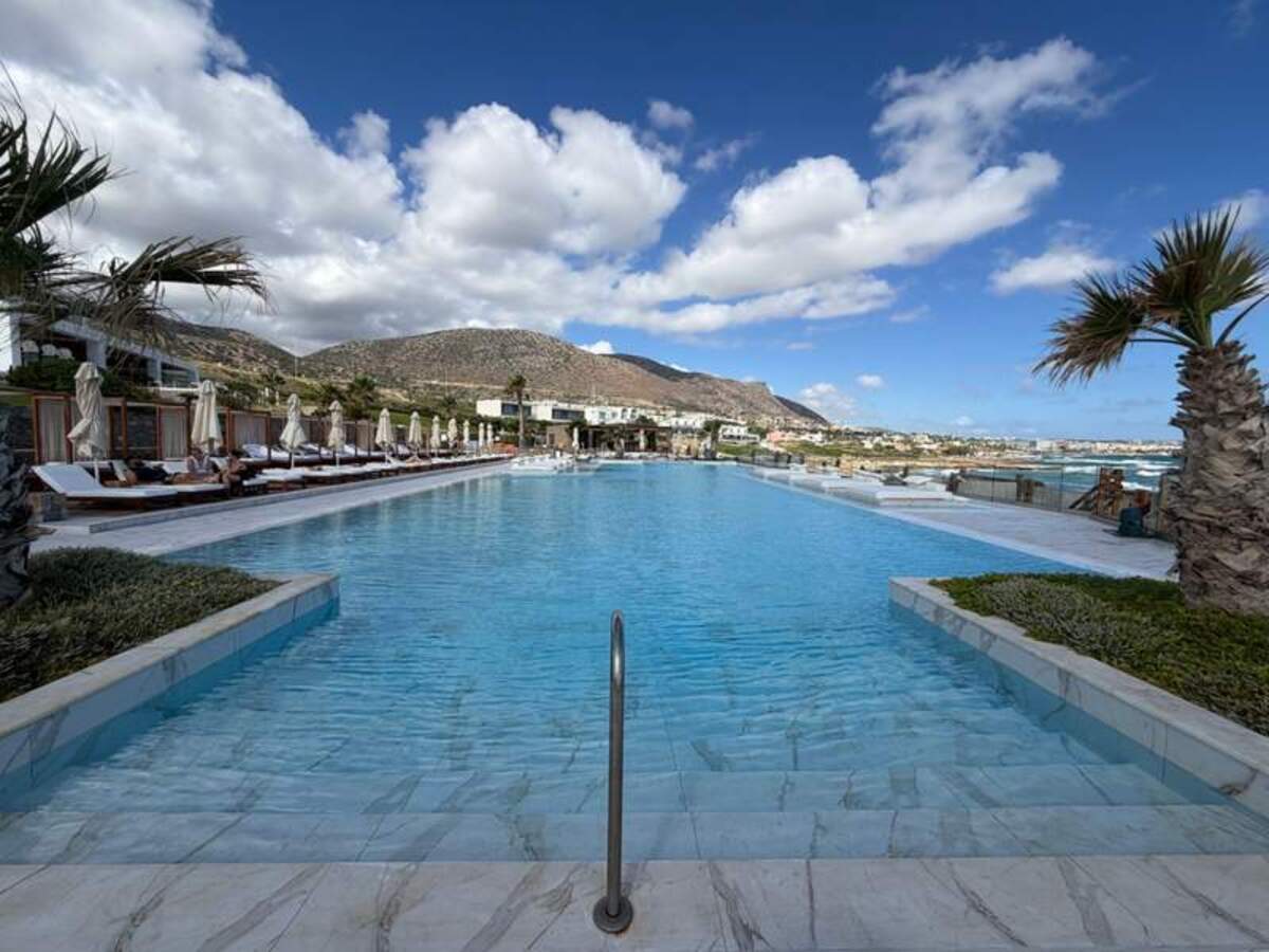  The expansive main pool features incredible seaside views, loads of loungers and private cabanas perfect for couples who want to spend a restful day poolside. Photo credit: Erika Ebsworth-Goold 