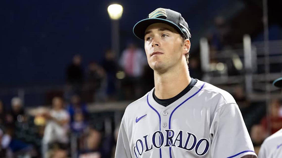  Colorado Rockies infielder Charlie Condon during the Arizona Fall League Fall Stars Game at Sloan Park. | Mark J. Rebilas-Imagn Images 