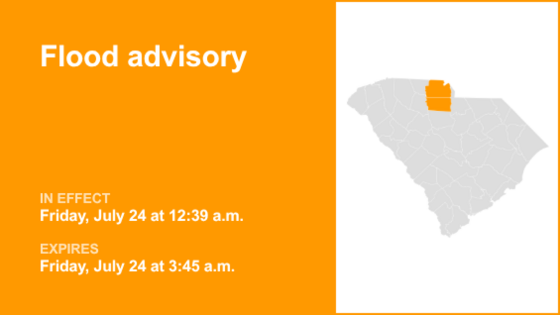 Flood advisory affecting Chester and York counties until 3 a.m. Friday 