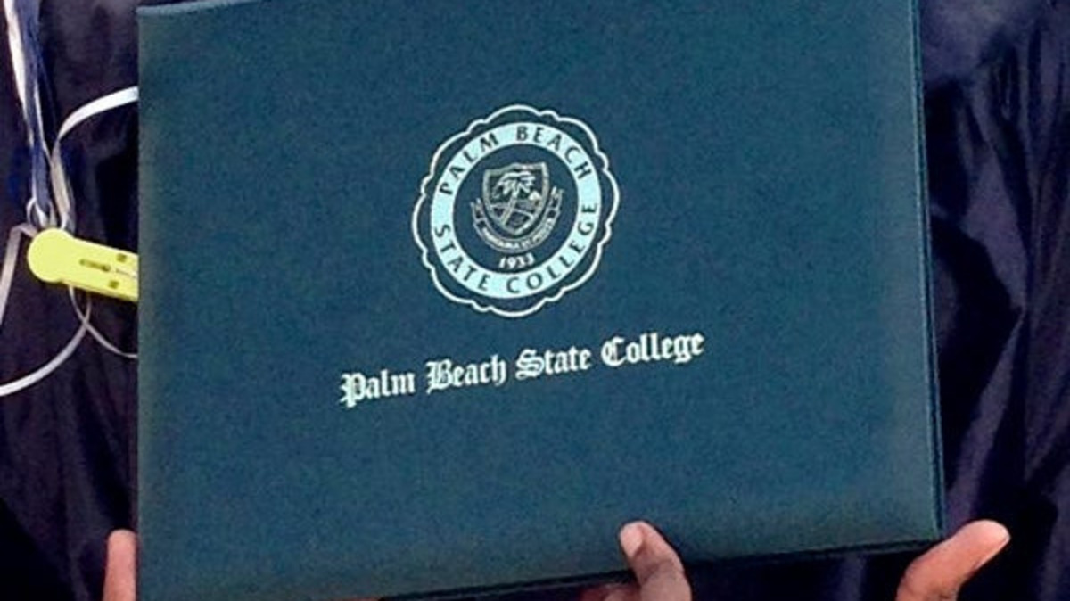 stock photo Palm Beach State College diploma