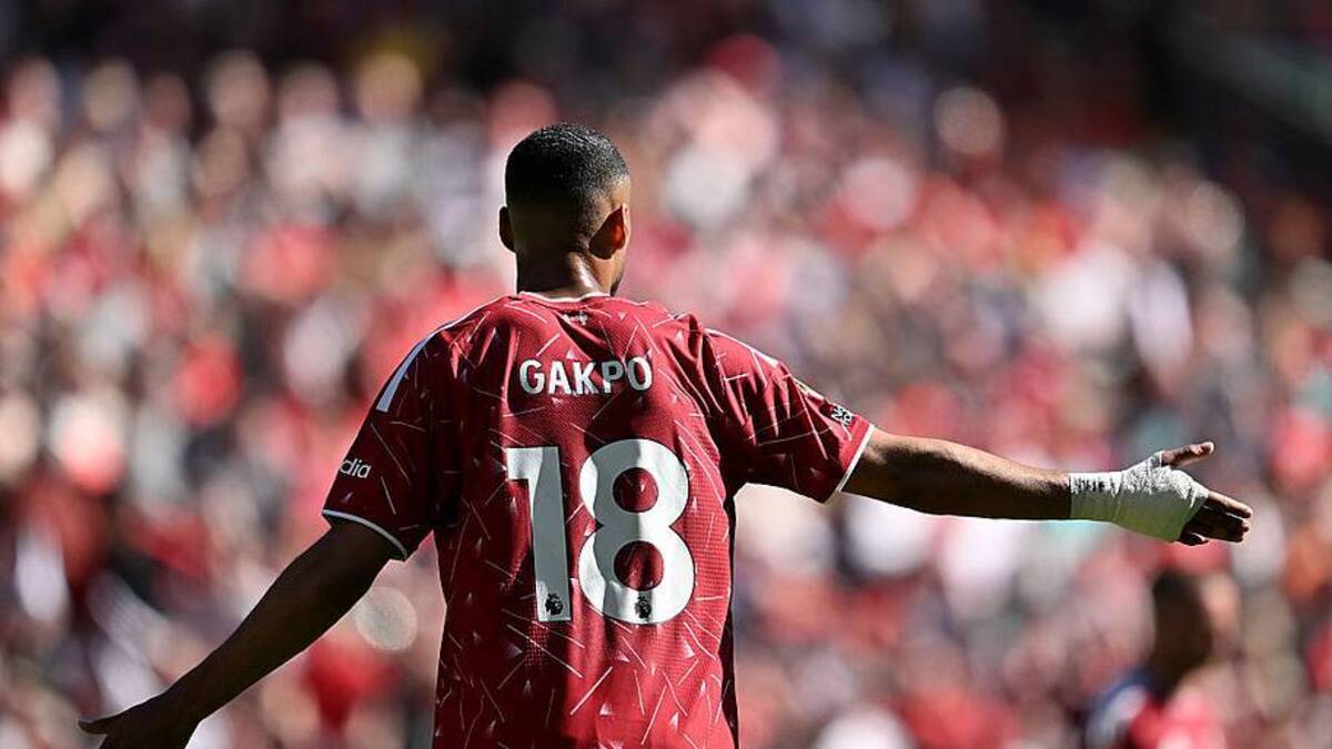  Cody Gakpo could be on his way out of Merseyside this summer. | Liverpool FC/Getty Images 