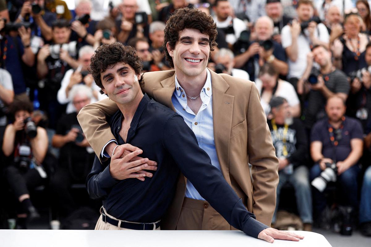 Directors Javier Ambrossi and Javier Calvo pose during a photocall for the film "La bola negra" (The Black Ball) in competition at the 79th Cannes Film Festival in Cannes, France, May 22, 2026. REUTERS/Sarah Meyssonnier