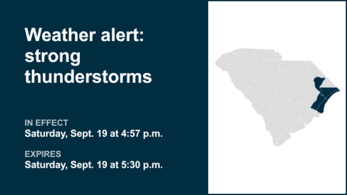 Thunderstorms with marble-sized hail in the Grand Strand Saturday, says the NWS 