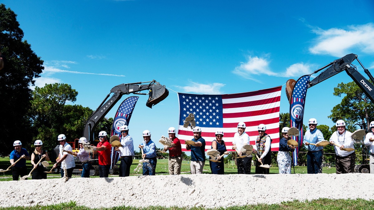 Elected officials and others take part in the groundbreaking ceremony of the Collier County State Veterans’ Nursing Home on Friday, July 10, 2026.