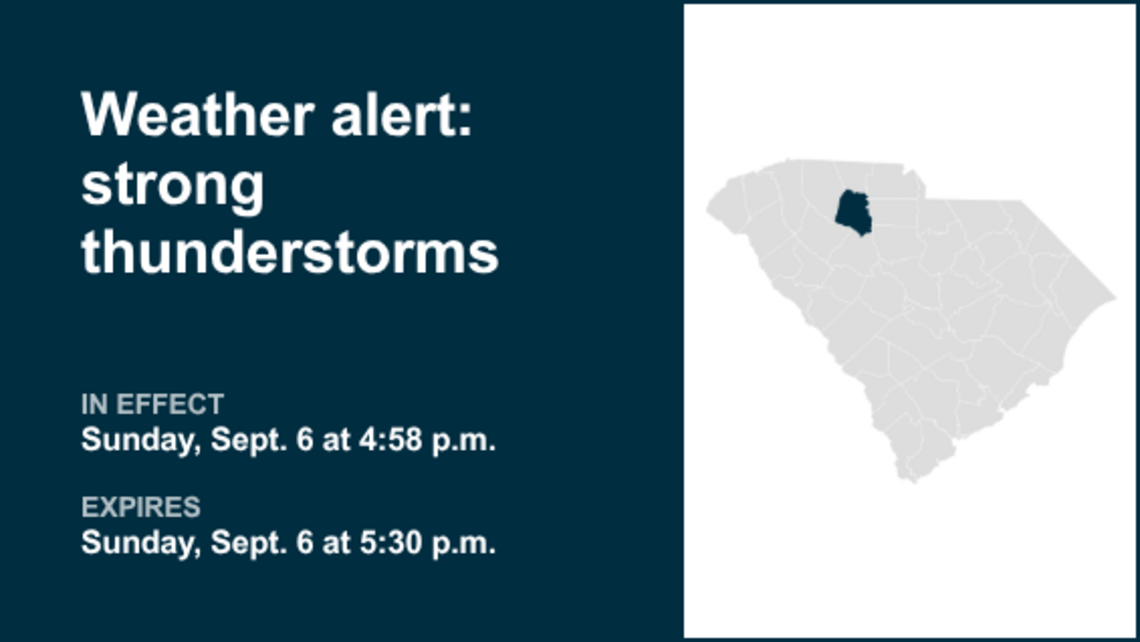 Weather alert issued for Union County early Sunday evening, says the NWS 
