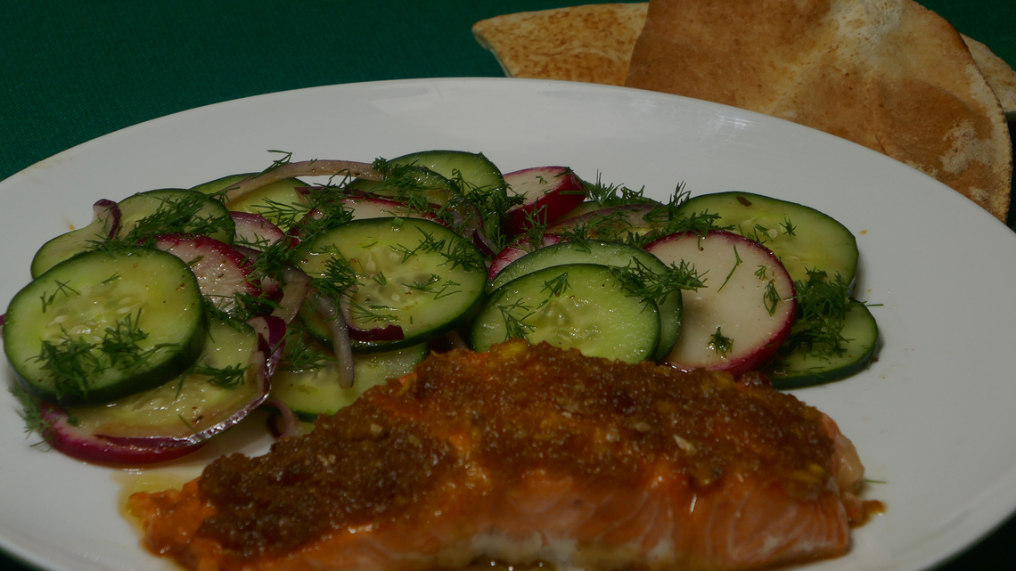 Quick Fix: Sofi's Ginger Salmon with Dill Cucumber Salad