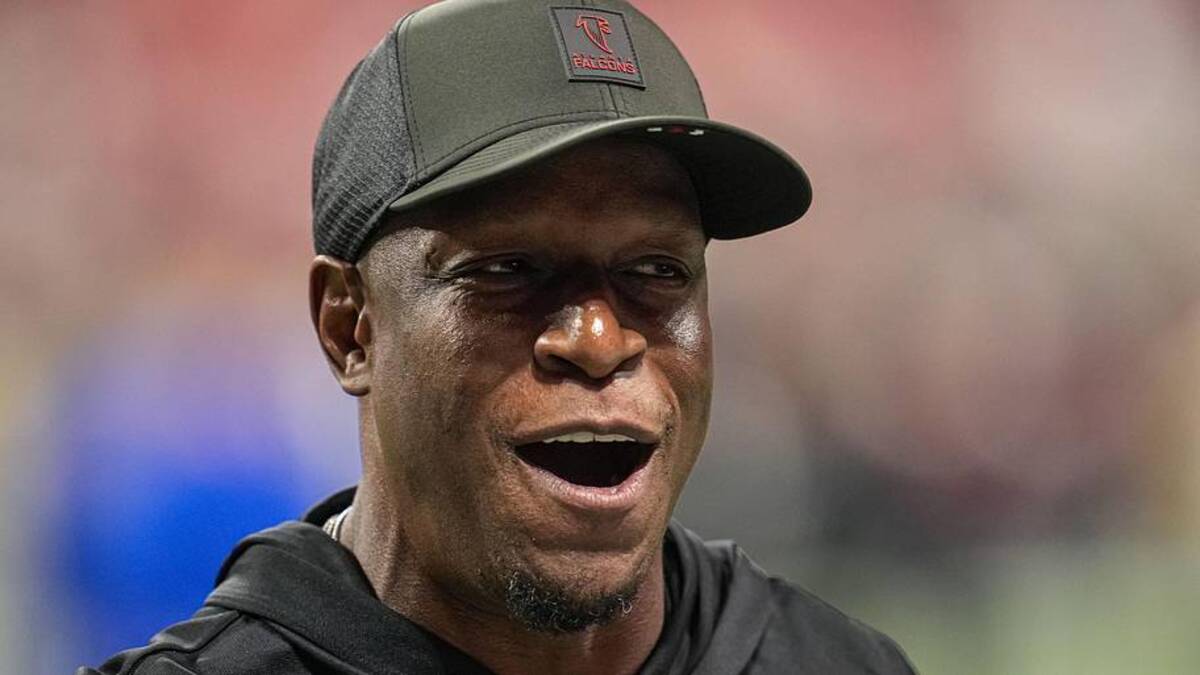  Dec 29, 2025; Atlanta, Georgia, USA; Atlanta Falcons head coach Raheem Morris shown on the field prior to the game against the Los Angeles Rams at Mercedes-Benz Stadium. Mandatory Credit: Dale Zanine-Imagn Images | Dale Zanine-Imagn Images 