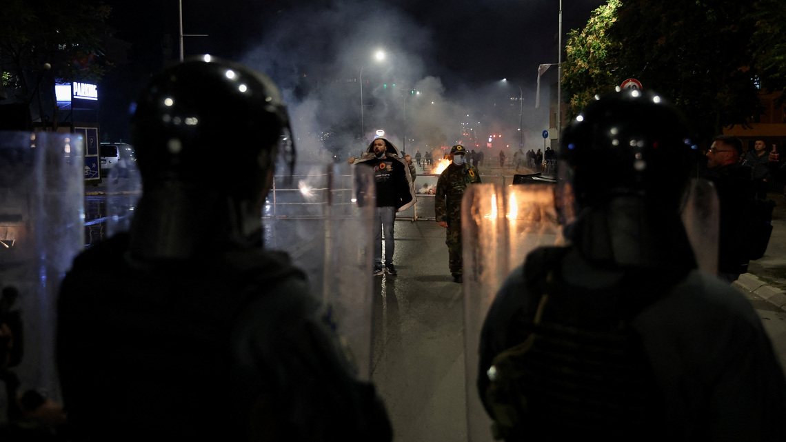 Protesters clash with police over Kosovo war crimes court law 