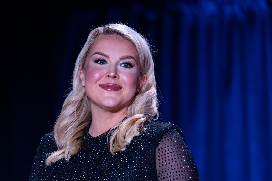 White House Press Secretary Karoline Leavitt attends the 2026 White House Correspondents' Association Dinner at the Washington Hilton in Washington, on Saturday night, April 25, 2026. Journalists and guests shared the surreal and confusing scenes from the White House Correspondents' Association dinner after gunfire erupted on Saturday. (Salwan Georges/The New York Times)